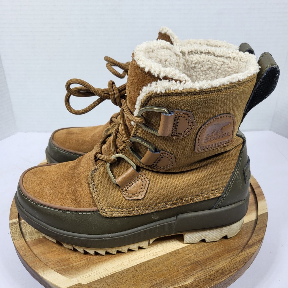 Sorel Lennox Street Waterproof Boots Womens 5 Omega Taupe Olive NL4469-242 - Picture 5 of 11
